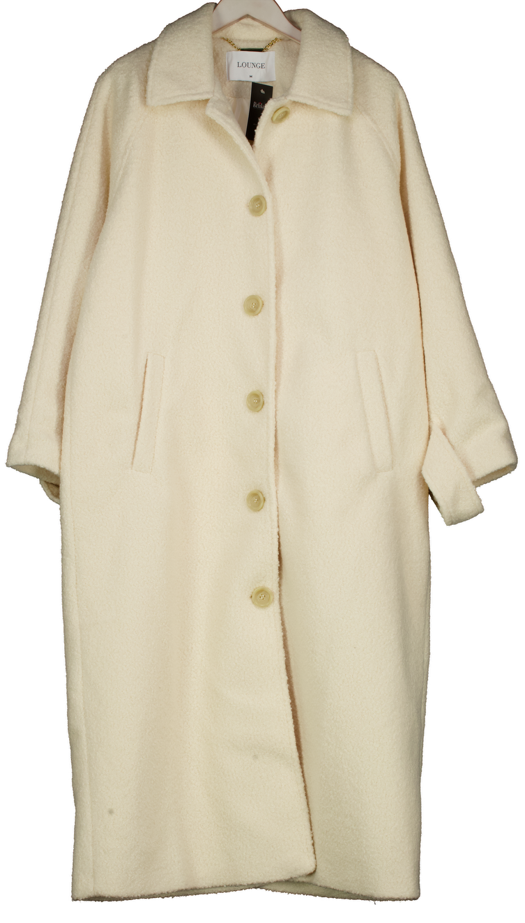 Lounge Apparel Cream Boucle Textured Shearling Coat UK M