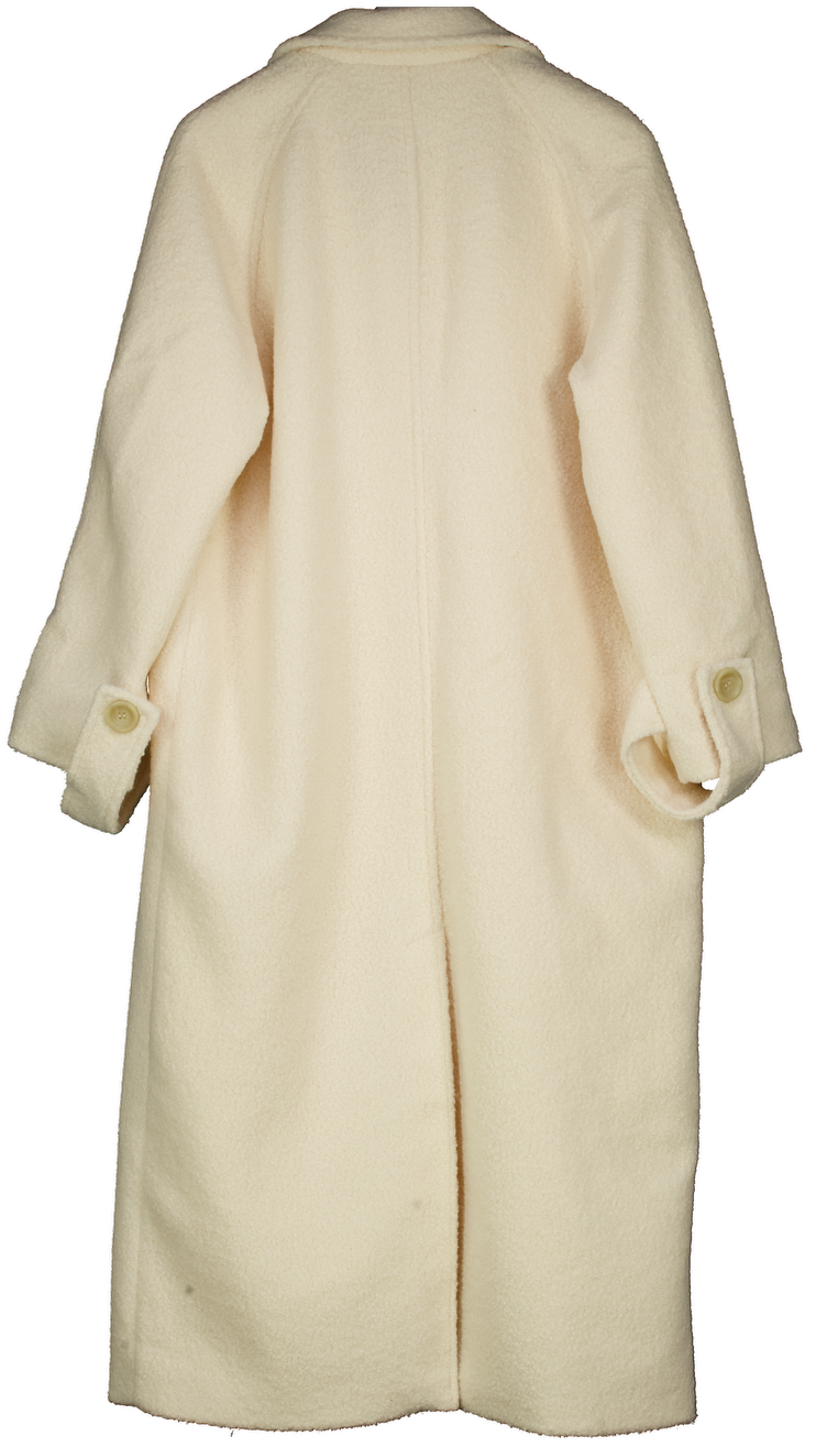 Lounge Apparel Cream Boucle Textured Shearling Coat UK M