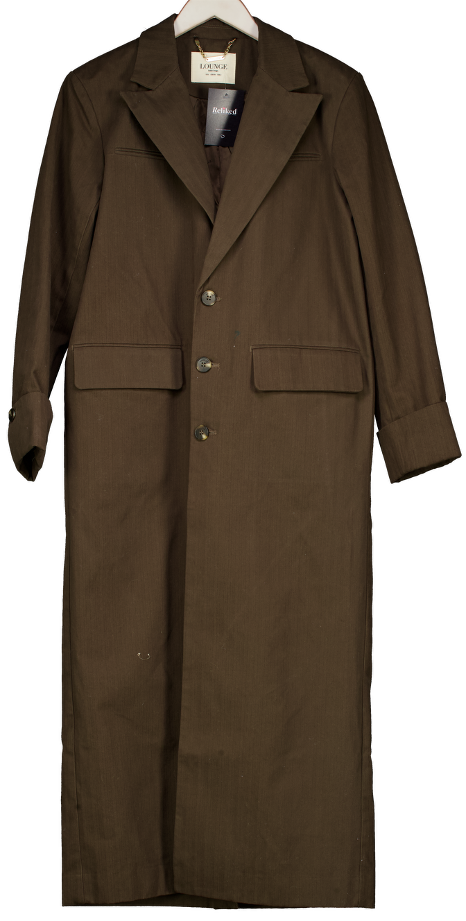 Lounge Underwear Dark Brown Oversized Longline Blazer UK 6