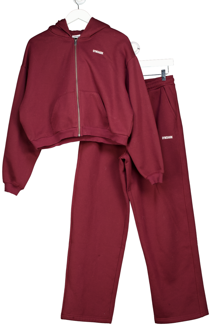 gymshark 2-piece Red Cosy Luxe Zip Through Hoodie And Joggers UK M