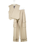 maniere de voir Brown Laurence Tailored Wrap Waistcoat And Danielle Tailored Cargo Trousers UK 8