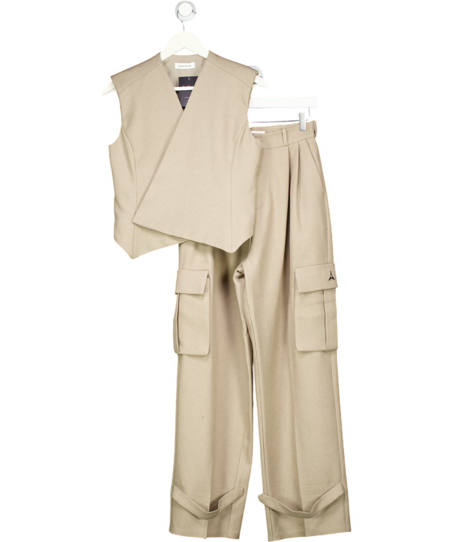 maniere de voir Brown Laurence Tailored Wrap Waistcoat And Danielle Tailored Cargo Trousers UK 8