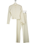 MAEBE 2-piece Cream Ribbed Away Day Set UK S