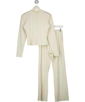 MAEBE 2-piece Cream Ribbed Away Day Set UK S