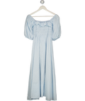 R Vivimos Blue Swiss Dot Summer Dress UK XS