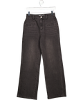 FABRIQUE Black Denim Lauren Straight Leg Jeans In Cotton Denim Size Xs/p UK XS