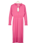 IRIS & WOOL 100% Merino Wool Little River Dress In Candy Pink UK S
