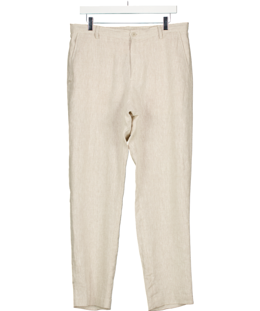 ZARA Cream 100% Linen Trouser UK L