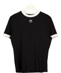 Marine Serre Black Moon Logo Bicolor Baby Fit T-shirt Organic Cotton UK XL