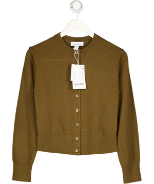 & Other Stories Light Brown Wool & Cotton Blend Thin-knit Cardigan UK XS