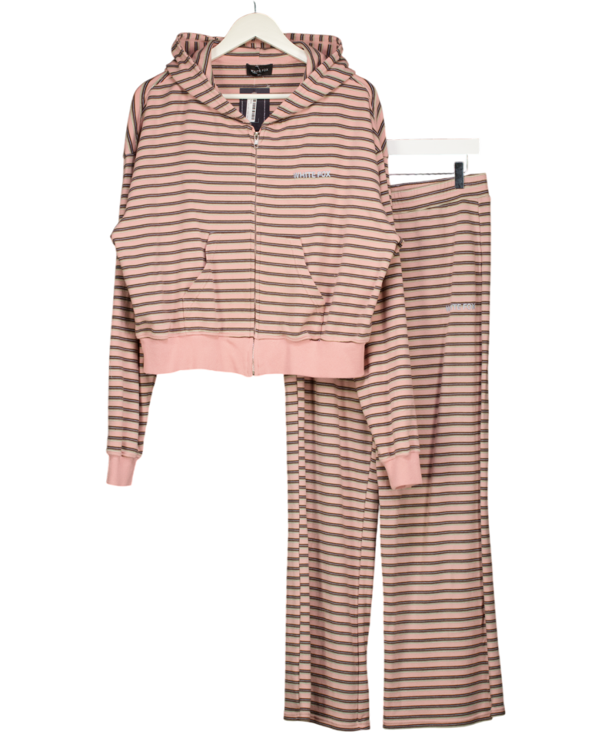WHITE FOX Pink 2-piece Looking Zip Front Hoodie (uk M/l)  & Joggers (uk M) Set UK M/L