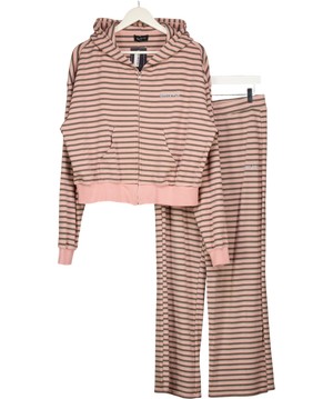 WHITE FOX Pink 2-piece Looking Zip Front Hoodie (uk M/l)  & Joggers (uk M) Set UK M/L