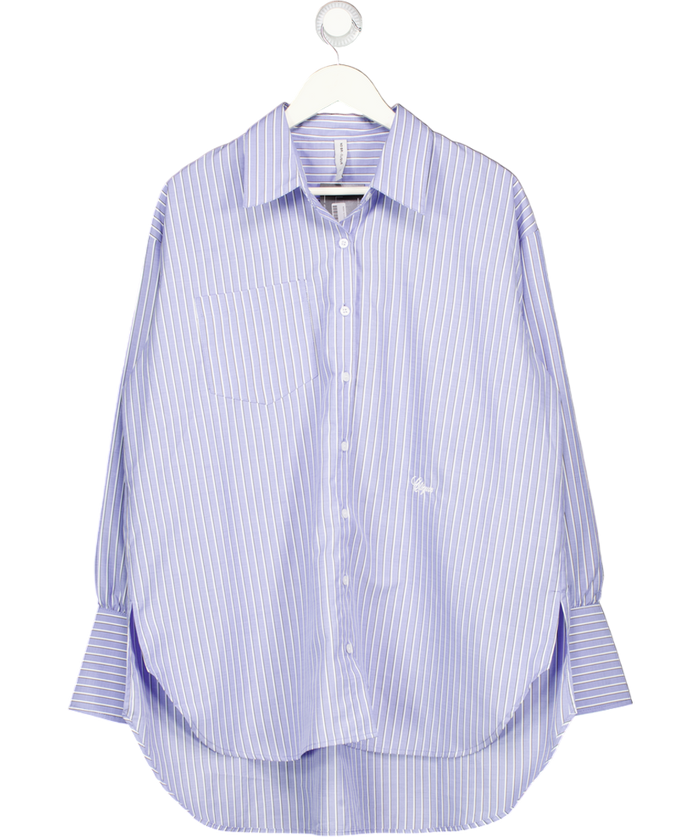 No Bra Clique Blue Striped Shirt UK S
