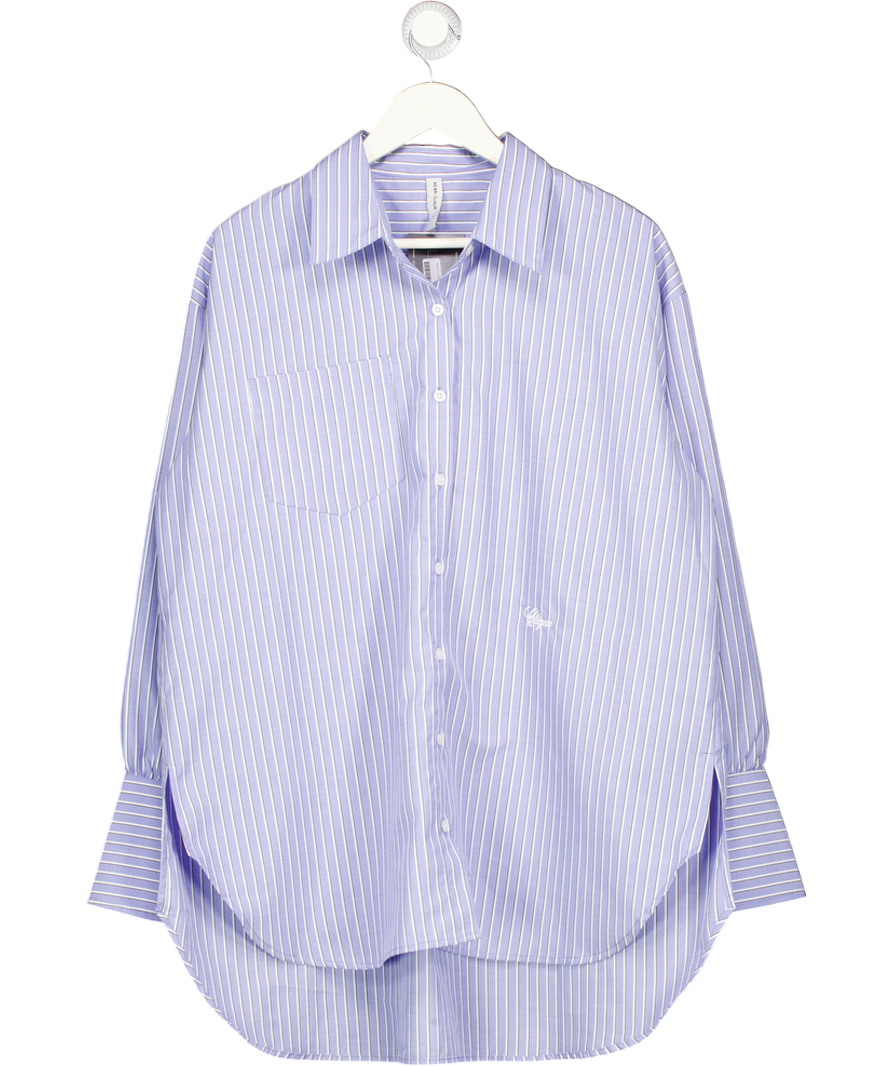 No Bra Clique Blue Striped Shirt UK S