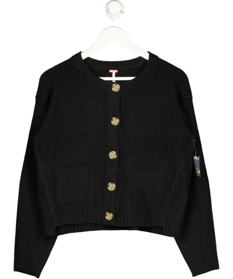 FREE PEOPLE - Cardigan Black Super soft Luna Cardigan UK XS