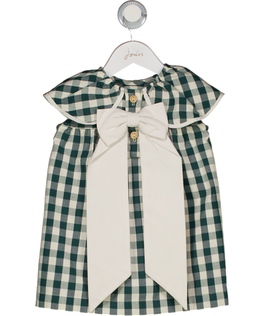 Green Gren / Ivory Gingham Bow Back Dress 3 Years