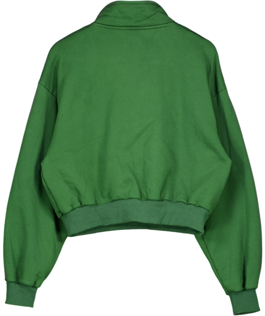 House of CB Mitch Green Cropped Zip Front Sweatshirt UK M
