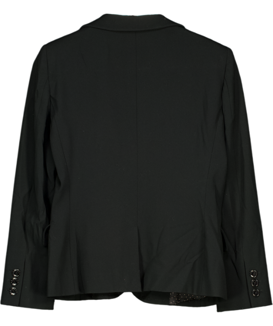 MOSCHINO CHEAPANDCHIC Black Vintage Triacetate / Polyester Blend Frill Collar Blazer UK 12