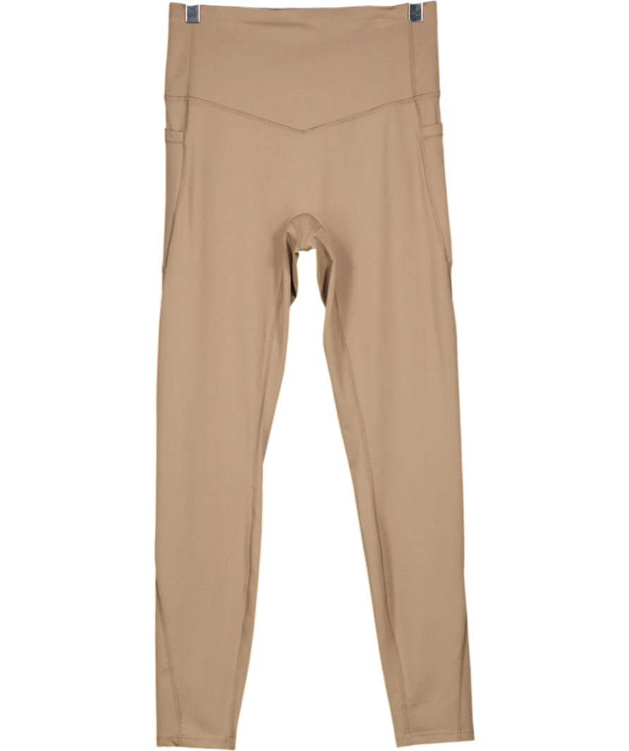 HALARA Brown High Waisted Tummy Control Pocket Shaping Leggings UK M