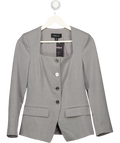 KAREN MILLEN Grey Tailored Marl Belted Square Neck Blazer UK 6