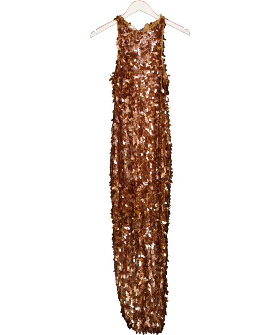 MYBESTFRIENDS Brown Sequin Nora Dress UK 8