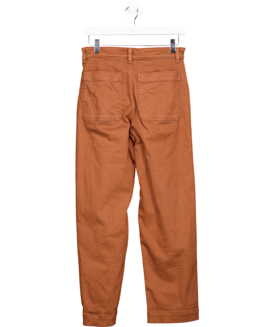 EVERLANE Brown The Straight Leg High Rise Crop Jeans UK 8