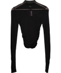 DISSH Black Sheer Knit Long Sleeve Top UK S