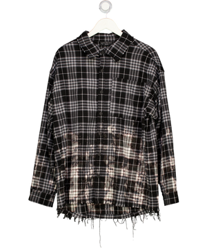 The Couture Club Black Chequered Long Sleeve Shirt UK M