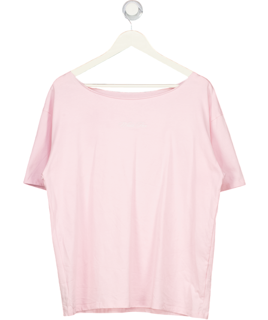 White Fox Pink Wishing For It Off Shoulder Oversized T-shirt UK S/M