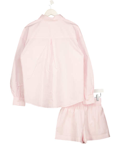 4TH RECKLESS 2-piece Baby Pink Pure Cotton Beach Cover Up Shirt And Shorts Set UK 8
