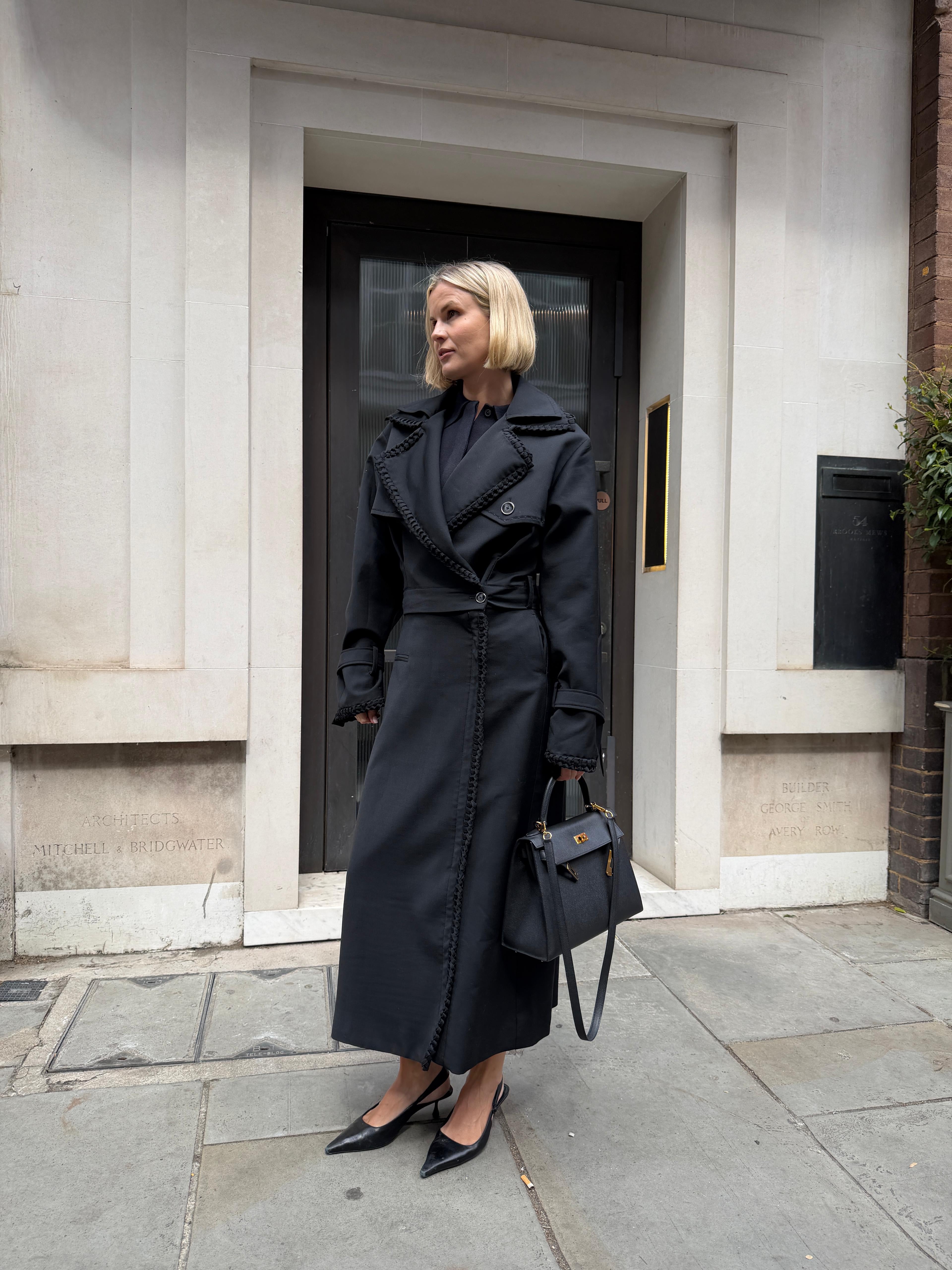 Bastet Noir Black Convertible The Modular Trench Coat / Skirt / Short Trench Fr38 UK 10