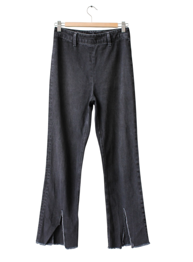 Ragdoll LA Black Wash High Waisted Split ankle Jeans UK XS