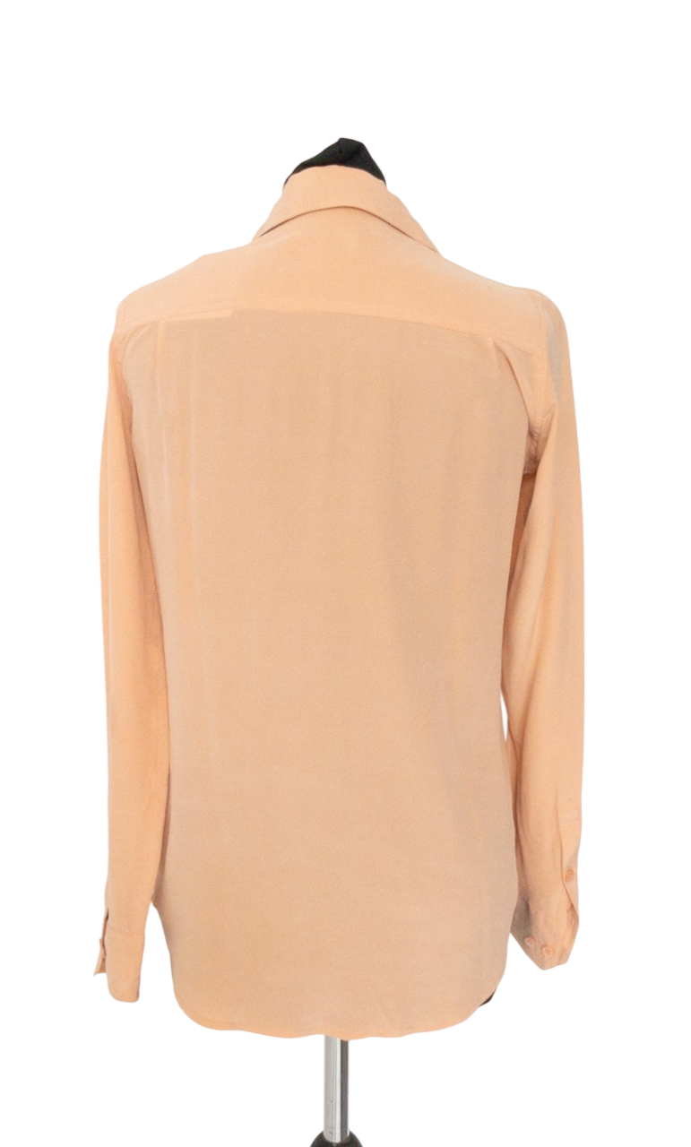 Equipment  Peach Washed 100% Silk Tunic Shirt UK XS