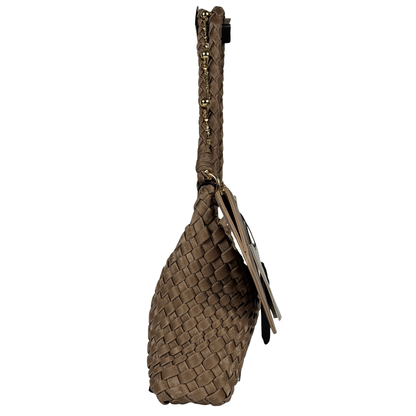 DUNE Brown Deliberating - Bronze Woven Shoulder Bag One Size