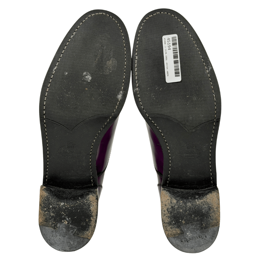 CHURCH'S Purple Smooth Leather Slip On Issie Studded Brogues UK 5 EU 38 👠