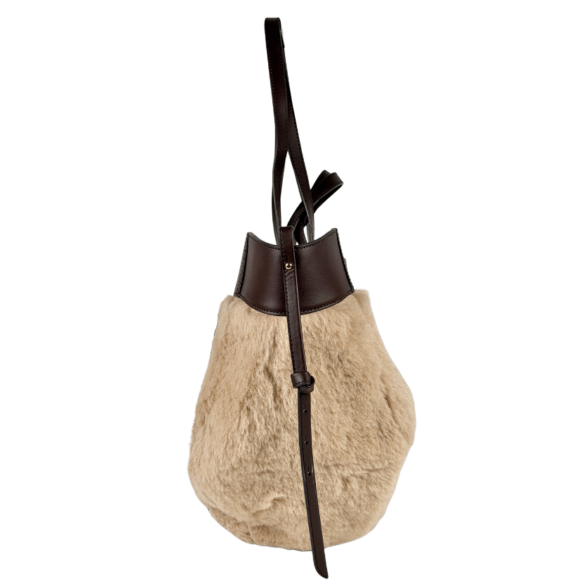 Poléne Beige Liited Alpaca & leather Edition Cyme Tote Bag