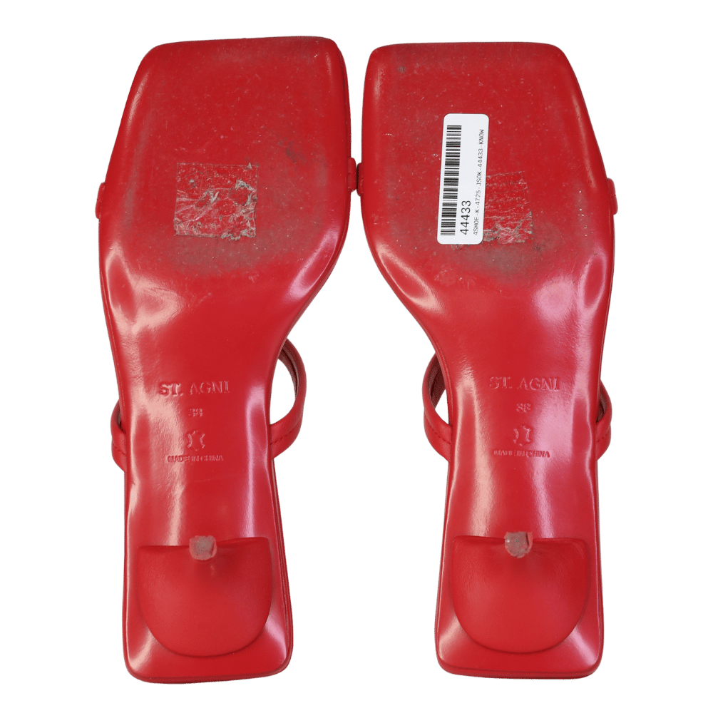 st agni Red Leather Sandals UK 5 EU 38 👠