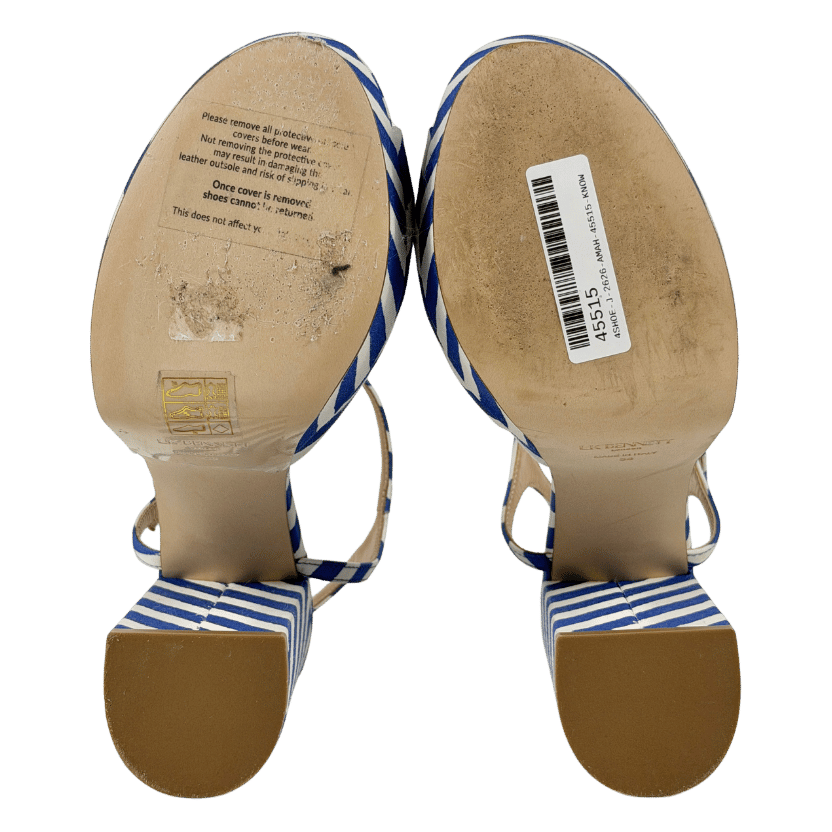 LK Bennett Blue Amanda Striped Woven Platform Sandal UK 5 EU 38