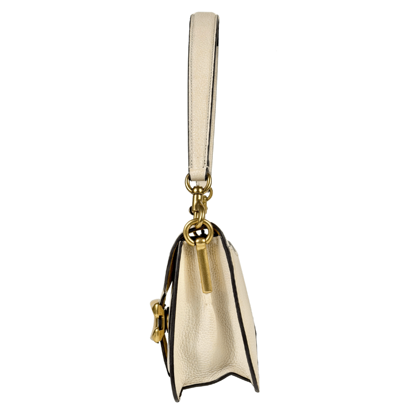 COACH Cream Pebbled Leather Tabby Shoulder Bag
