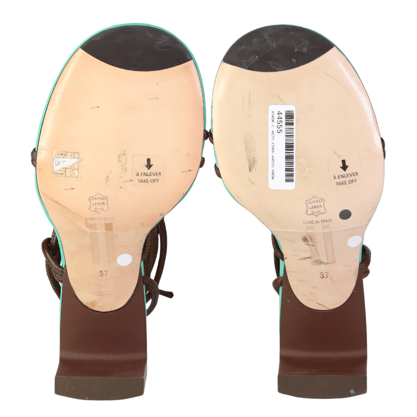 miista Brown Alberta Two-tone Leather Sandals UK 4 EU 37 👠