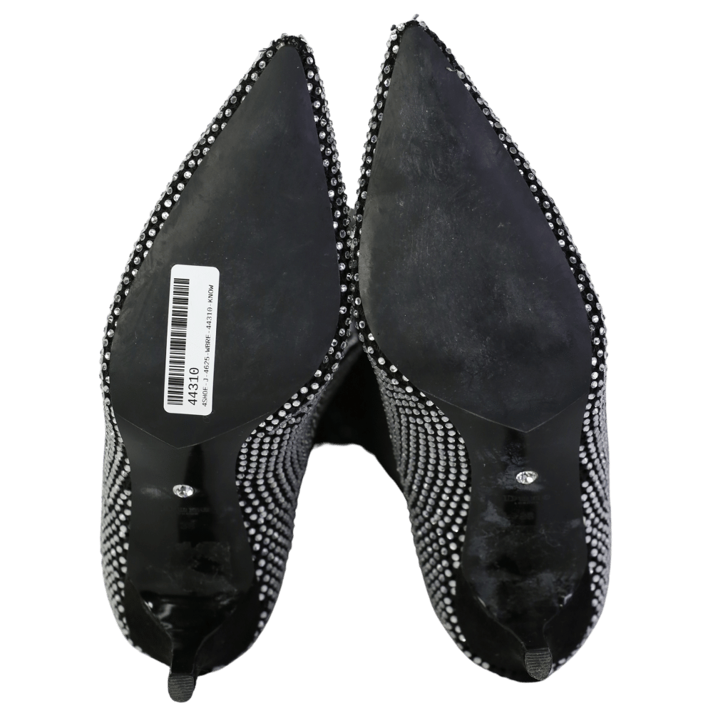 Dune White Sparkly - Black Embellished Knee High Boots UK 5 EU 38 👠