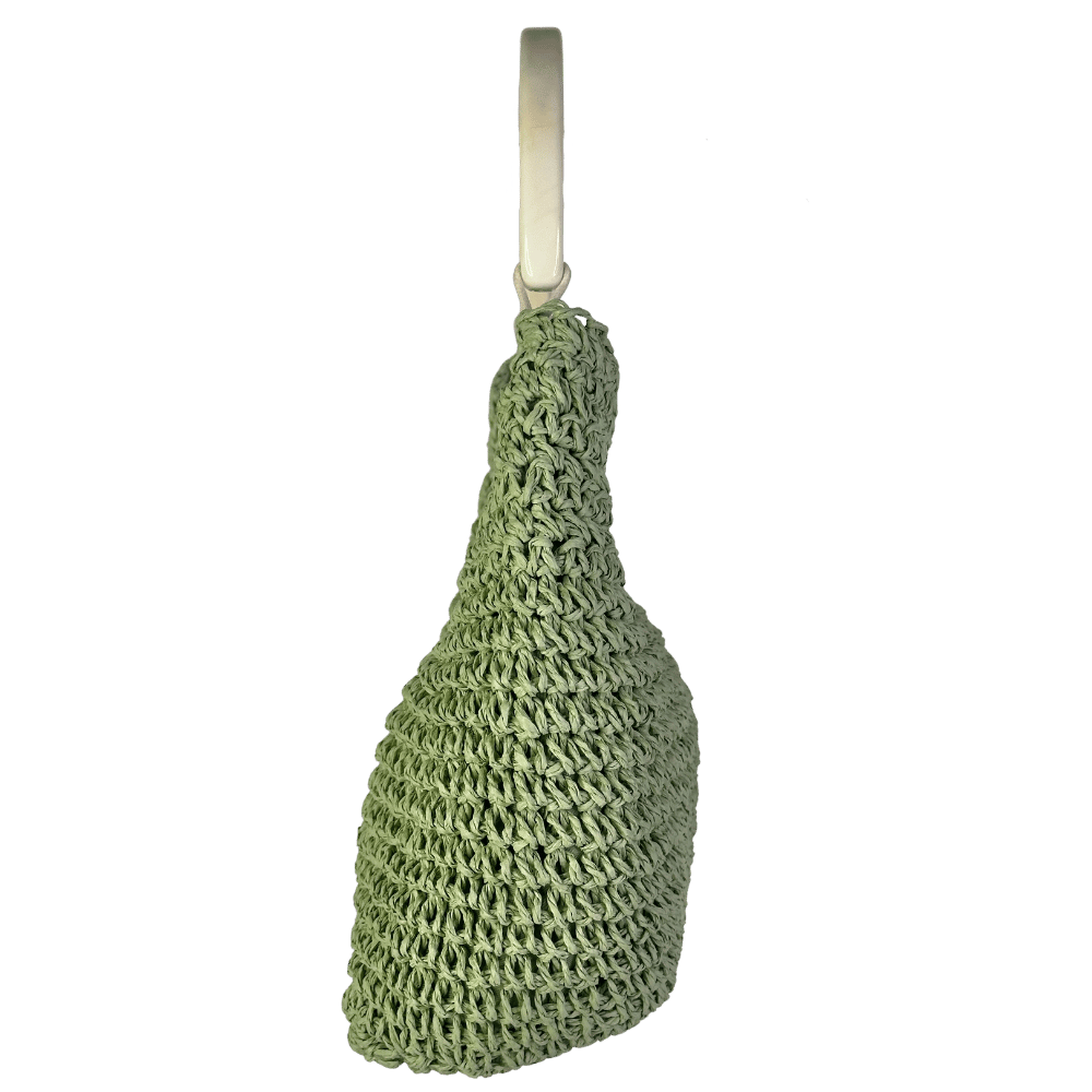 ASOS Green Design Straw Grab Bag With Marbel Resin Handle One Size