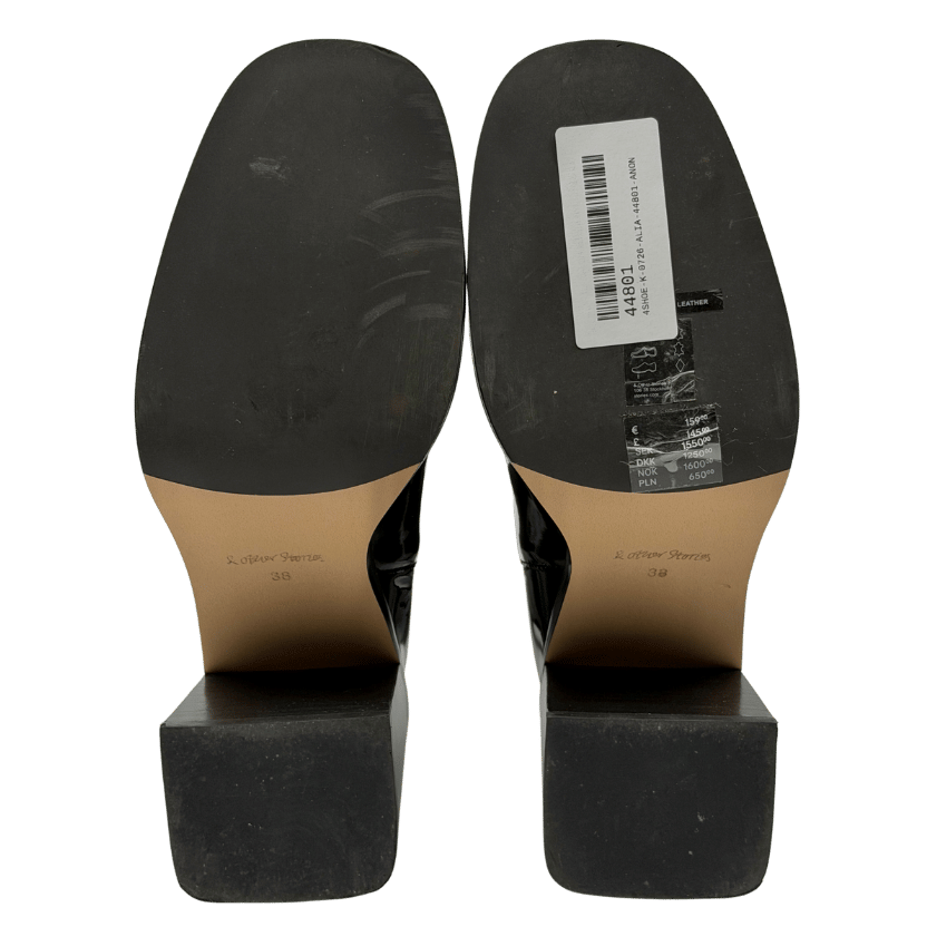 & Other Stories Black Patent Heeled Leather Chelsea Boots UK 5 EU 38 👠