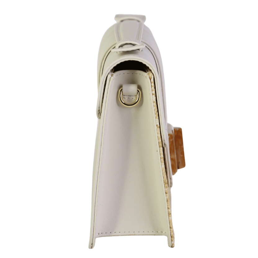 LK Bennett Roxy Cream Leather And Raffia Shoulder Bag One Size