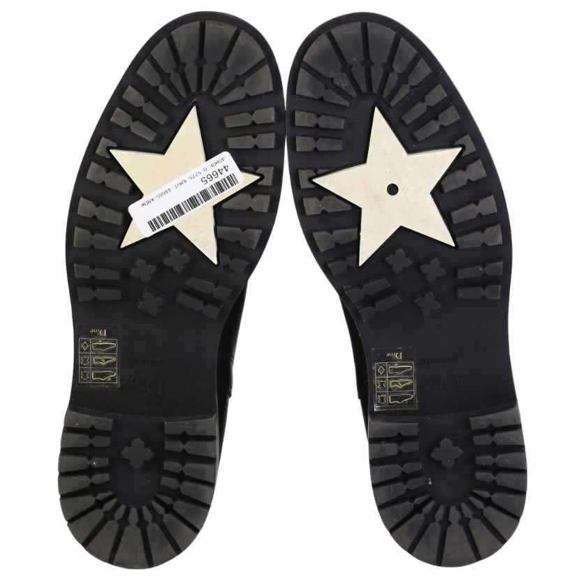 DIOR Black Empreinte Leather Ankle Boots With Gold Logo UK 3.5 EU 36.5 👠