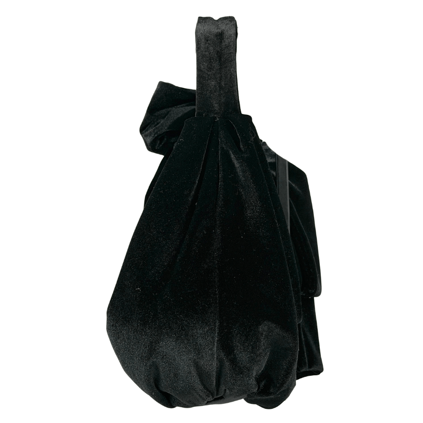 MINT VELVET Black Velvet Bow Mini Top Handle Bag