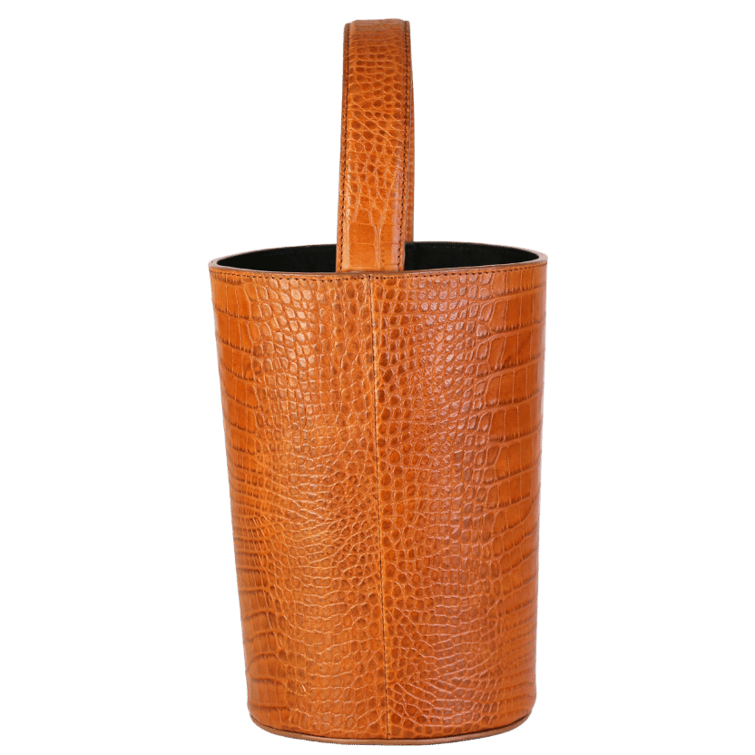 Marais USA Brown Croc Effect Bucket Bag One Size