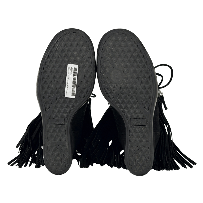 Guiseppe zanotti Black Suede Tassel Wedge Trainer UK 7 EU 40