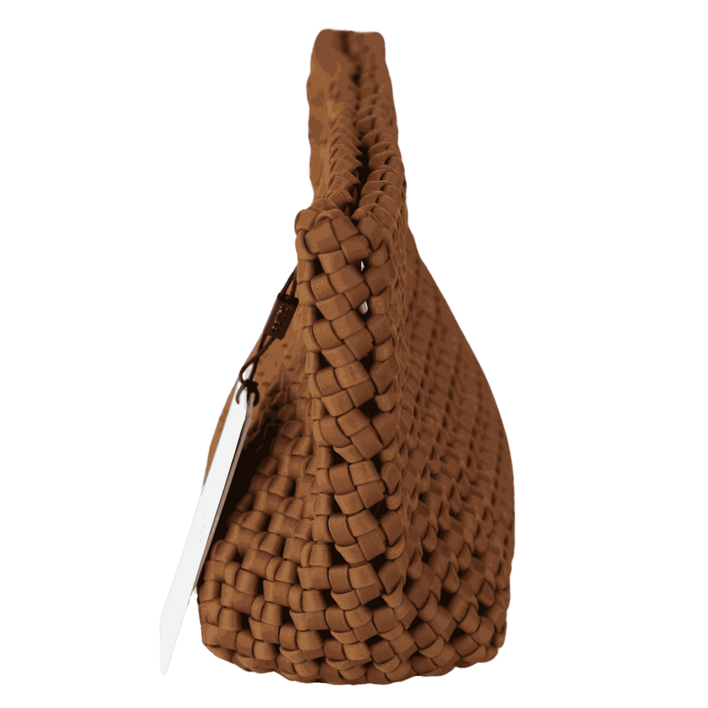 REISS Brown Tan Nadine Woven Clutch Bag