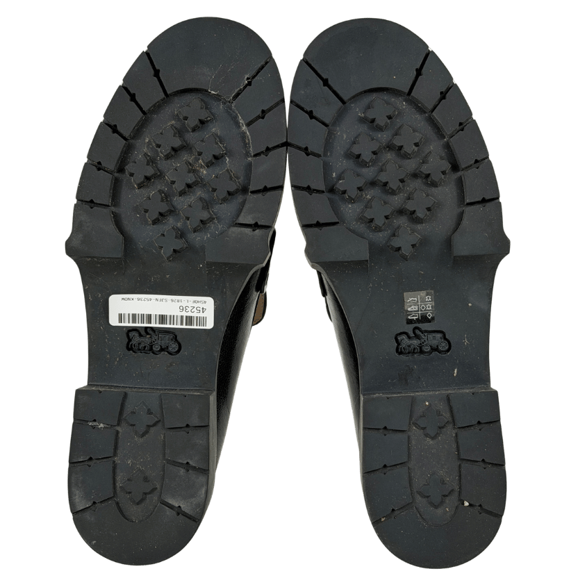 COACH Leah Leather C Logo Loafers - Black UK 6.5 EU 39.5 👠